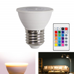 Économie d'énergie de décoloration de la lumière ampoule de décoloration de l'énergie 15 couleurs de la décoration de fond de fond, style: couverture transparente E27 (RVB blanc chaud)