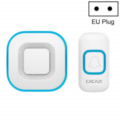 CACAZI V028F Sonnette de musique sans fil sans batterie, prise :  (blanc)