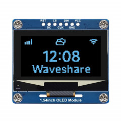 Module d'affichage OLED Waveshare 1,54 pouces, résolution 128 × 64, communication SPI / I2C (bleu)