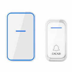 CACAZI Home Smart Digital Wireless Doorbell Sonnette électronique à distance pour personnes âgées, Style: Prise UE (Blanc)