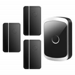 CACAZI M20 1 pour 3 capteur d'ouverture de porte de type divisé rappel d'alarme de sonnette sans fil intelligente, Style: prise ue (noir)