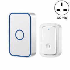 Cacazi A19 1 pour 1 sonnette de musique sans fil sans batterie, prise: bouche britannique (blanc)