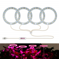 Lampe de croissance de plante LED Spectroscopie complète Timing Intelligent Remplissage intérieur Remplissage de la lumière Lampe centrale, puissance: quatre tête (lumière rose)
