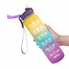 1L TRITAN PLASTIENT GRADIENT COULEUR DE COULEUR DE COULEUR DE GRANDE CAPACITÉ EN PLANCE Bouilloire de sport (Violet bleu jaune)