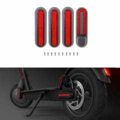 Couverture décorative à quatre voies de roue de scooter à quatre voies avec bandes réfléchissantes et vis pour Xiaomi Mijia 1S / Pro 2 (rouge)