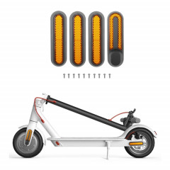 Couverture décorative à quatre voies de roue de scooter électrique avec bandes réfléchissantes et vis pour Xiaomi Mijia 1S / PRO 2 (jaune)