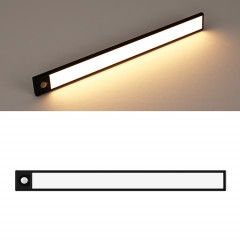 Lampe à LED sans fil automatique intelligente du corps humain 20cm (noir + lumière chaude)