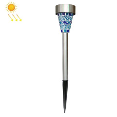 3 pcs H4011 Lumière de pelouse de mosaïque imperméable en plein air solaire (bleu)