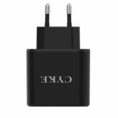 Chargeur de voyages USB à 3 ports CYKE SMART SMART (UE Plug-Black)