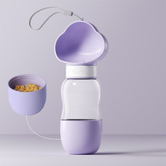 350ml + 200ml Dog Go Out Water Cup Portable Accompagnement Cup Pet Drinking Water Drinker(Cloud Purple)