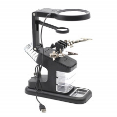 Bureau de soudage multifonctionnel Inspection de réparation de réparation de réparation avec lumière LED (noir)