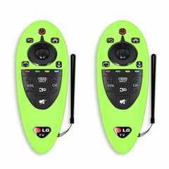2 pcs télécommande Couverture de protection en silicone époustouflante pour la télécommande LG AN-MR500 (vert nuit vert)