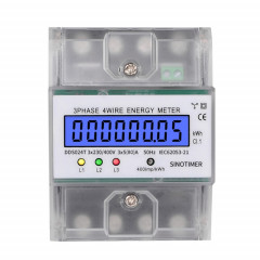 Sinotimer Affichage en trois phases Affichage d'électricité 5-100A 400V (coque transparente DDS024T)