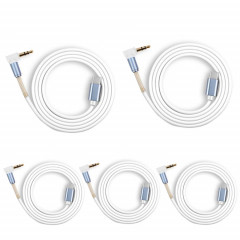 5 PCS Type-C / USB-C à 3,5 mm Malen Male Spring Adapter Cable, Longueur du câble: 1M (blanc)