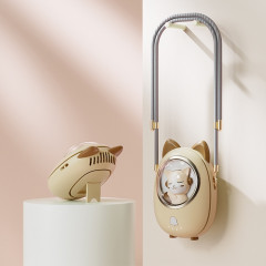 Enfants suspendus ventilateur de cou USB Handheld Light Glowing mini ventilateur portable (jaune)