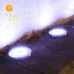 2 pcs 20leds extérieur étanche à la pelouse de jardin solaire enterré lumière (lumière blanche)
