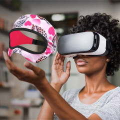 Masque pour les yeux respirant anti-transpiration pour lunettes VR (fleur d'amour)