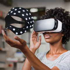 Masque pour les yeux respirant et anti-transpiration pour lunettes VR (point)