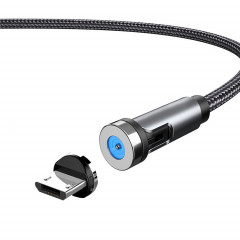 Fil magnétique rotatif pour prise anti-poussière CC56, longueur du câble : 1 m, style : tête Android (noir).