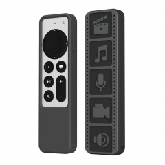 Housse de protection antidérapante étanche pour télécommande en silicone pour Apple TV 4K 2021 (noir)