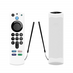 2 PCS Y27 pour Alexa Voice Remote 3rd Gen Housse de protection antidérapante en silicone (Blanc lumineux)