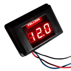 DES-2 Compteur de tension de batterie de voiture DC LED Affichage numérique 12V Moto RV Yacht Détecteur de tension (Rouge)