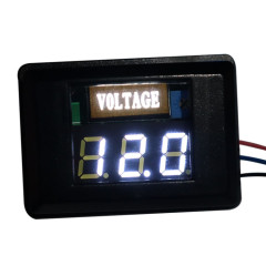 DES-2 Compteur de tension de batterie de voiture DC LED Affichage numérique 12V Moto RV Yacht Détecteur de tension (Blanc)
