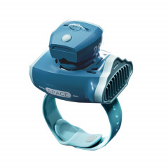Enfants Vaisseau Spatial Dessin Animé Montre Ventilateur Projection USB Ventilateur De Poignet Portable Sans Lame (Bleu)