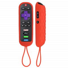 Pour TCL Roku RC280/RC282 2pcs coque en silicone de télécommande ovale (rouge)
