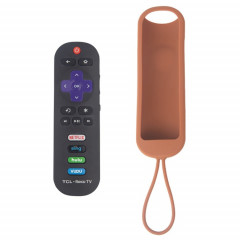 Pour TCL Roku RC280/RC282 2 pièces coque en silicone de télécommande ovale (café)
