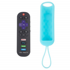 Pour TCL Roku RC280/RC282 2 pièces coque en silicone de télécommande ovale (bleu)