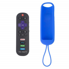 Pour TCL Roku RC280/RC282 2 pièces coque en silicone de télécommande ovale (bleu mer)