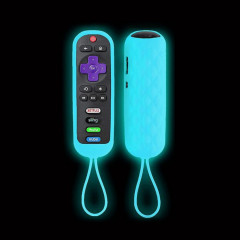 Pour TCL Roku RC280/RC282 2 pièces coque en silicone ovale pour télécommande (bleu lumineux)