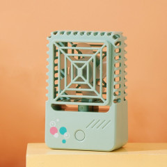 820 Mini ventilateur de charge USB de bureau portable dortoir carré petit ventilateur (vert forêt)