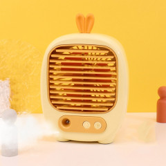 1315 Humidification par pulvérisation Ventilateur de dessin animé hydratant Ventilateur de bureau de charge USB (Bunny Yellow)