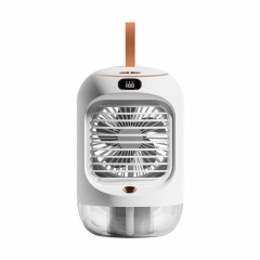 RD22 Ventilateur d'humidification rotatif Lumière d'ambiance à lumière chaude Tête secouante automatique avec refroidisseur d'air à affichage numérique (Blanc)