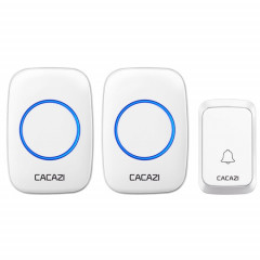 CACAZI A06-DC Sonnette étanche sans fil 1 à 2 piles Smart Home (Blanc)