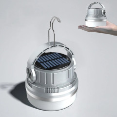 Lumière de tente solaire M10 avec alimentation Portable, lumière de Camping portative, lumières d'ambiance Vintage d'extérieur (gris)