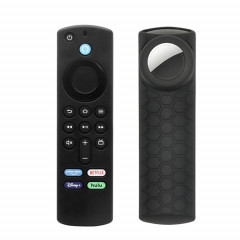 2pcs boîtier de télécommande pour Amazon Fire TV Stick 2021 ALEXA 3ème génération avec support Airtag (noir)