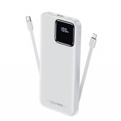 Remax RPP-500 10000 MAh avec ligne PD20W Charge rapide Trésor Affichage numérique Téléphone portable Alimentation mobile (Blanc)