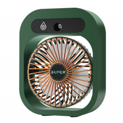 Ventilateur de climatiseur d'humidification de charge USB ventilateur de refroidissement portable de bureau Nano Spray (vert)