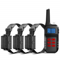 Dispositif de dressage de chien Collier électronique de dressage de chien avec bouchon anti-aboiement automatique, style: pour trois chiens (rouge)