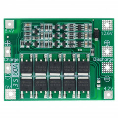 Carte de protection de chargeur de batterie Li-Ion 3S 11.1V 12.6V 60A 18650 (améliorée)