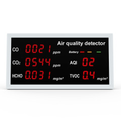 Moniteur d'air portable d'intérieur 5 en 1, détecteur de formaldéhyde TVOC (W17 blanc)