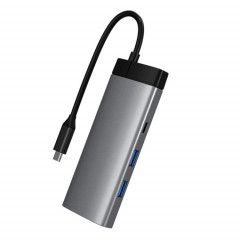 BS7A Station d'accueil 7 en 1 Type-C Convertisseur de station d'accueil Hub USB multifonction (gris)