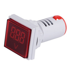 SINOTIMER ST17V Indicateur de signal de tension AC 22 mm carré LED Affichage numérique Tête de tension AC 60-500 V (01 rouge)