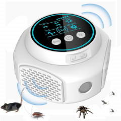 219 Répulsif de souris d'intérieur à ultrasons intelligent à conversion de fréquence multidimensionnelle (blanc)