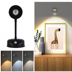 Projecteur LED rechargeable sans fil avec détecteur de mouvement et variateur d'intensité 2000 mAH (noir)