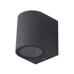 Appliques murales extérieures à LED, éclairage extérieur étanche pour porte de villa, patio, éclairage de fond, projecteurs lumineux, style : 1 tête ronde sans ampoule GU10 (blanc chaud)