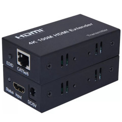 Câble Ethernet simple HDMI vers RJ45 100 m Extender 4K HD Câble Amplificateur de signal Prise UE (Noir)